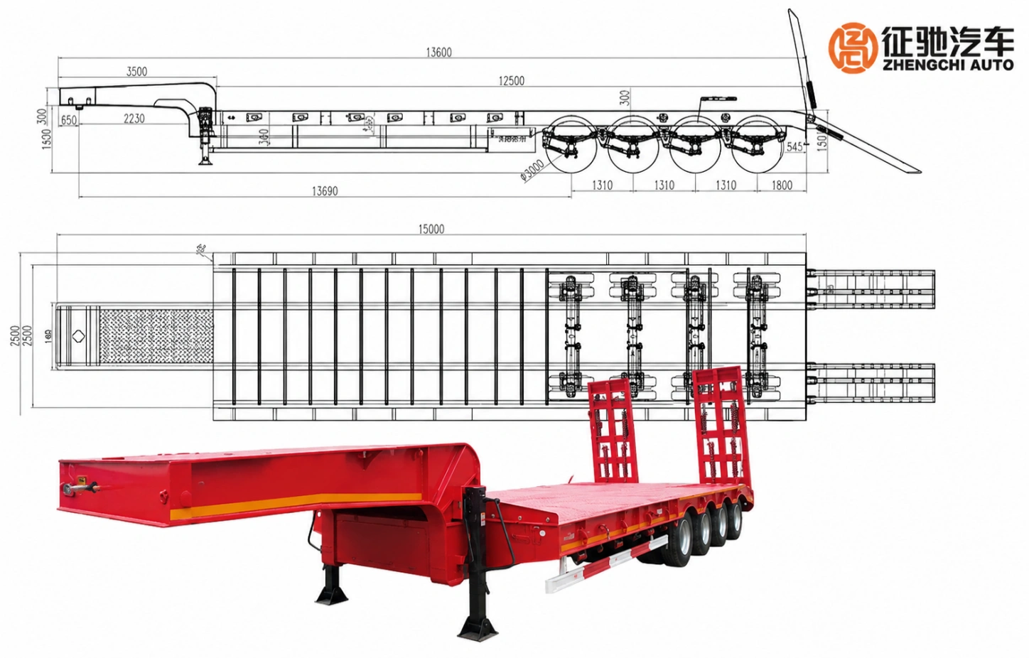 4 axle 100 ton low bed semi trailer 4 axle 100 ton low bed semi trailer